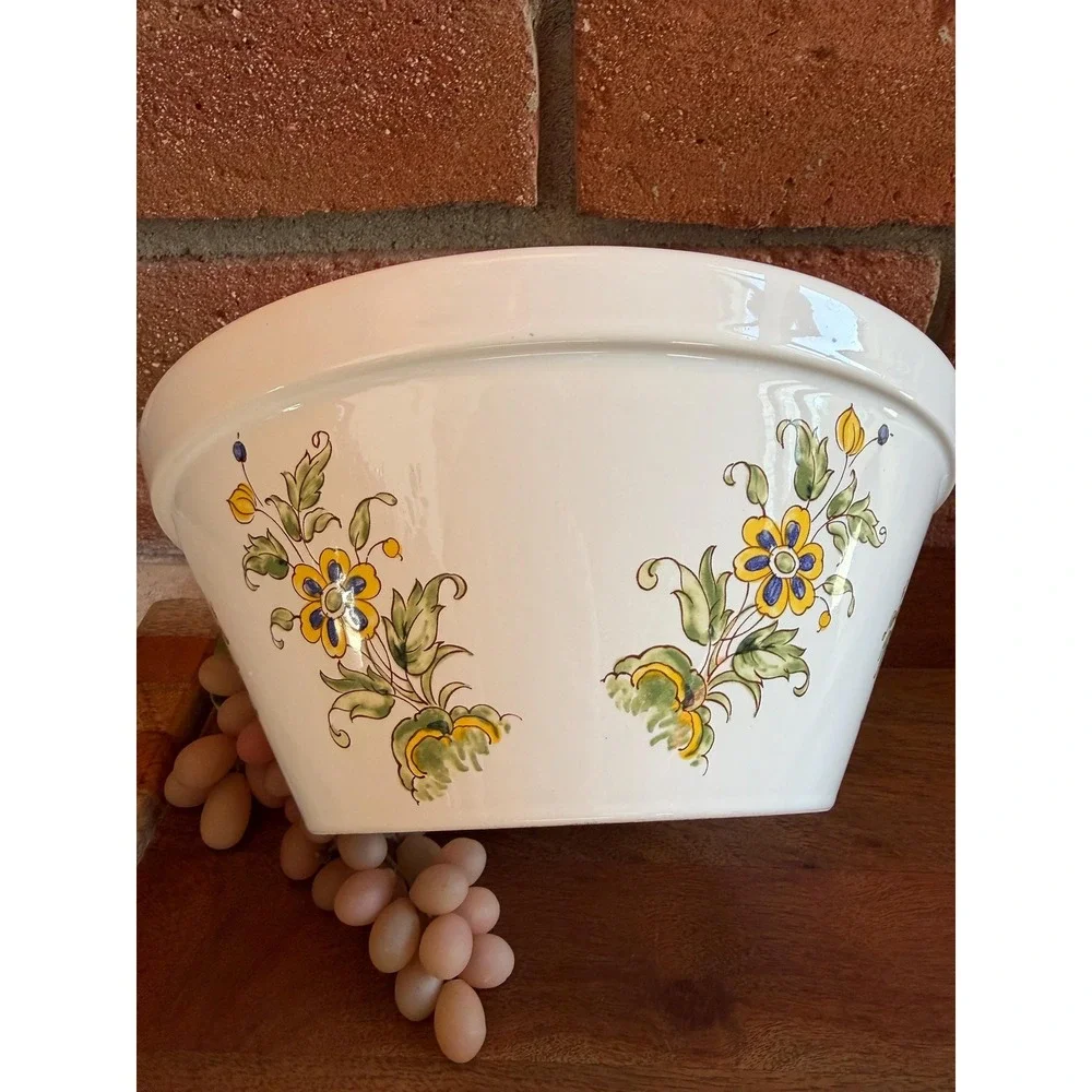 Vieux Provence Green Trim Large Salad Serving Bowl